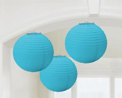 Produktbild von 3 Summer Tale Lampions azurblau 24cm