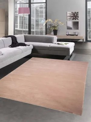 Produktbild von Teppich Wohnzimmerteppich Läufer uni rosa Größe - 200 x 290 cm