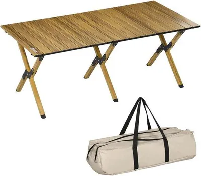 Productafbeelding van Famanu campingtafel - Lichtgewicht, stabiel en draagbaar - 116 x 60 x 45 cm - Aluminium