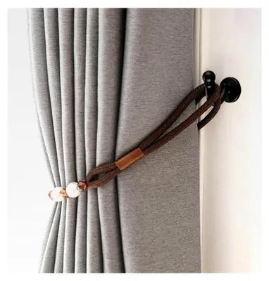 Produktbild von 8 Stück Vorhang-Raffhalter-Haken, Metall Vorhanghalterungen Wandhaken für Vorhänge, Kleidung, Mäntel, Hüte (Schwarz)