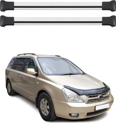 Image de OMAC Barres de toit en aluminium pour Kia Carnival II 2006-2014 Gris 2Pcs