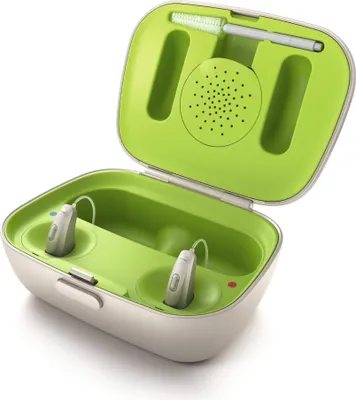 Produktbild von Phonak Combi 2 Hörgeräte-Ladeetui mit Trockentabletten-Platz und Reinigungswerkzeug