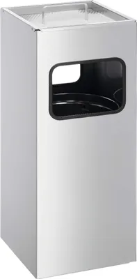 Obrázek produktu pro DURABLE Odpadkový koš kovový 17L ?tvercový s popelníkem, st?íbrná, 333123