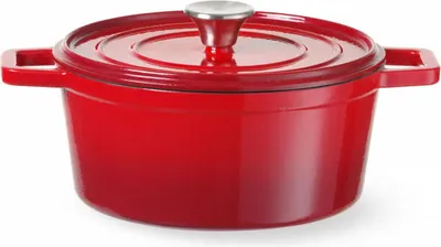 Produktbild von HENDI Emailleierter Gusseisen-Bräter 3,7 l, rot, 317 x 240 x (H) 105 mm – 626832