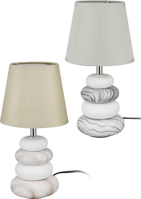 Zdjęcie produktu dla Gilde Tischleuchte, Steindaube, "Stone", Keramik, beige, grau, L. 16.5 cm, B. 16.5 cm, H. 33 cm 28889 4063387288894 2 Stück (2-fach sortiert)