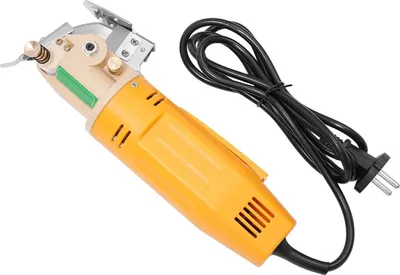 Produktbild von Elektrischer Stoffschneider - Rollschneider/Schere - Klinge Ø 70 mm - Schnitthöhe 25 mm - Leistung 170 W - Drehzahl 1400 U/min - 220 V EU-Stecker - Kabel 1,8 m - Gelb