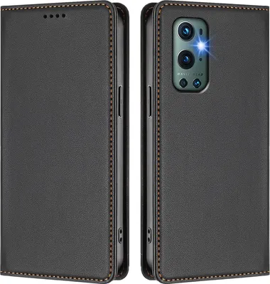 Immagine prodotto di Custodia in pelle per OnePlus 9 Pro, flip case magnetico in Finto cuoio con supporto Nero
