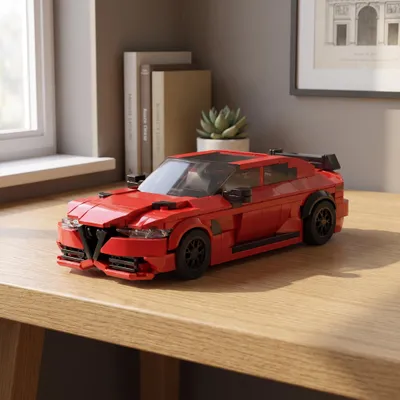 Produktbild von BlockBuddie™ Giulia GTAm inspirierter Rennwagen Klemmbaustein Bausatz 439 Teile Sportwagen Technik Modell Spielzeug Geschenk für Jungen