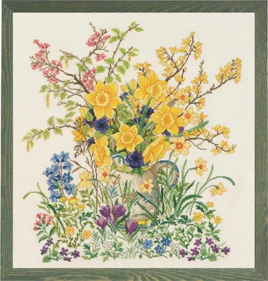 Produktbild von Eva Rosenstand Kreuzstich Set "Osternblumen", Zählmuster, 49x52cm