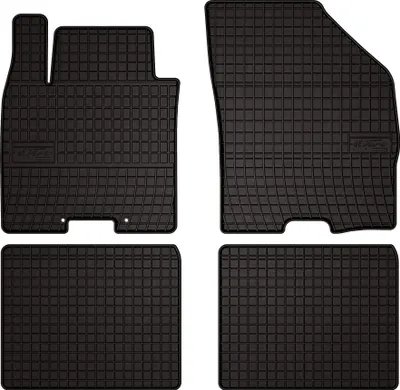 Produktbild von Gummifußmatten passend für Suzuki Baleno II (Schrägheck, Bj. 2015-) – schwarz, passgenau, mit Befestigungen set 4 Stk. - Gummi-Automatten