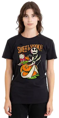 Obrázek produktu pro Tričko s motivem filmu "Nightmare Before Christmas" od Disney, dámské, černé barvy, velikost XXL