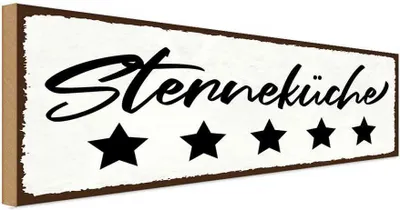 Produktbild von vianmo Holzschild 10x27 cm Sternenküche Küche Kochen