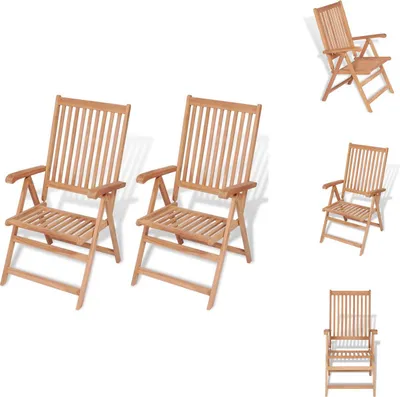 Produktbild von vidaXL Verstellbare Gartenstühle 2 Stk. Massivholz Teak -  Gartenstühle