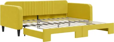 Obrázok produktu pre vidaXL Rozkladacia posteľ žltá 100x200 cm Velvet