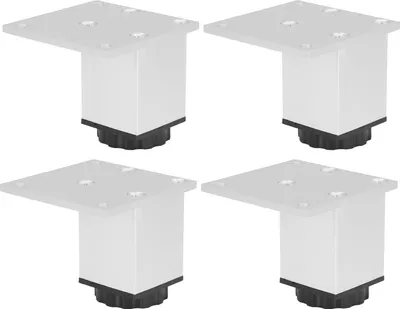 Zdjęcie produktu dla 4szt Sofa Noga Aluminiowa Kwadratowa Regulowana Noga Szafki Sprzęt -Fitness60mm