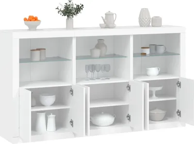 Produktbild von vidaXL Sideboard mit LED-Leuchten Weiß 181,5x37x100 cm