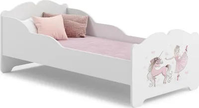 Zdjęcie produktu dla Łożko dziecięce ANNA z materacem 160x80 Dziewczynka z jednorożcem
