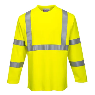 Produktbild von Portwest FR96 Flammhemmendes Langarm Warnschutz T-Shirt Yellow Gr. XXXL