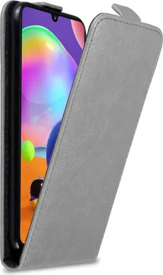 Produktbild von Cadorabo Hülle für Samsung Galaxy A31 Schutz Hülle in Grau Flip Etui Handyhülle Case Cover