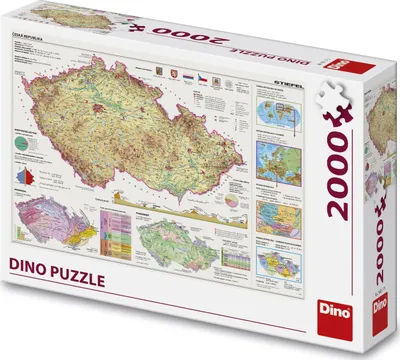 Produktbild von Dino Puzzle 2000 Karten der Tschechischen Republik