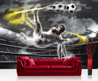 Obrázek produktu pro Netkané tapety č. 1353 - 312X219 cm - 1353 fotbalové tapety fotbalový stadion muž hráč černá - bílá liwwing (R)