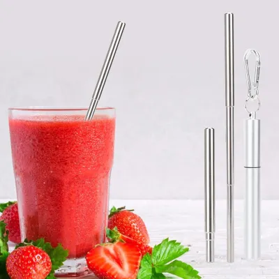 Obrázok produktu pre Súprava rovných slamiek z nehrdzavejúcej ocele na opakované použitie s čistiacou kefkou