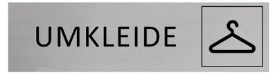 Produktbild von CombiCraft Aluminium Türschild Umkleide 165x45mm mit 3M-Tape zur Befestigung, einfache Kennzeichnung von Räumen und Bereichen
