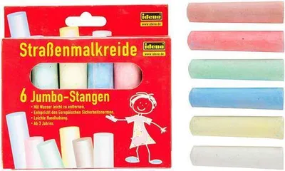 Produktbild von Idena Straßenmalkreide 6 Stangen Jumbo 21403136074