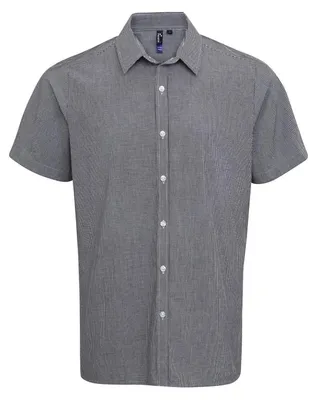 Produktbild von Premier - Hemd für Herren kurzärmlig LT2864 (XXL) (Schwarz/Weiß)