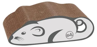 Image de DOCHTMANN Grattoir pour chat en carton, motif « Souris », 36 x 12 x 20,5 cm