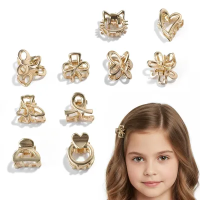 Image de Ensemble de 10 mini pinces à cheveux de différentes formes