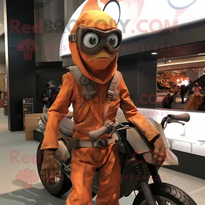 Productafbeelding van Rust Plate Spinner mascotte REDBROKOLY kostuum personage gekleed met een Moto Jacket en Wraps