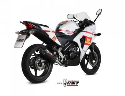 Image de Silencieux Mivv SPORT OVAL système complet 1x1 Carbon Cap pour HONDA CBR 125 R BJ 2011 > 2016