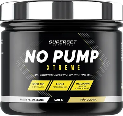 Image de PreWorkout - Superset Nutrition - NO PUMP XTREME (420g) - Saveur Pina Colada