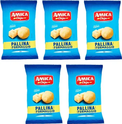 Produktbild von 5x Amica Chips Pallina al Formaggio Mais-Snacks mit Käsegeschmack Salziger Snack 125g Beutel