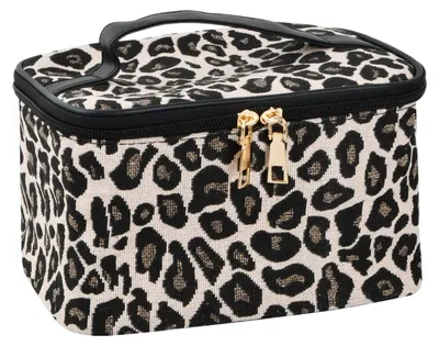 Immagine prodotto di Omgoods - Pochette da viaggio per donna - Beauty case con motivo leopardato e chiusura a zip