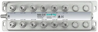 Zdjęcie produktu dla Axing BAB 12-02, Rozdzielacz kabli, 5 - 1006 MHz, Stal nierdzewna, A, 1 szt., F