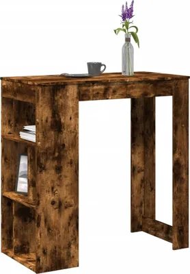 Productafbeelding van Maison Exclusive - Barkruk met plank, gerookt eikenhout, 102x50x103,5 cm, houtvezel