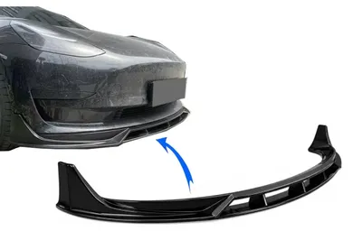 Produktbild von Stoßstangen Spoilerlippe Erweiterung für Tesla Model 3 2017-2022 Glänzend Schwarz.