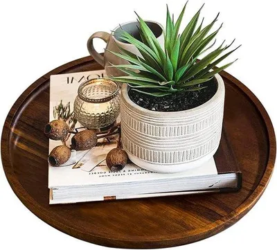 Productafbeelding van Famanu serveerplank 30 cm - Houten plank met kaarshouder