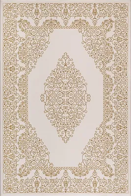 Produktbild von Teppich Creme Gold Ornament Design Wohnzimmer Größe - 200 x 290 cm