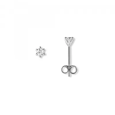 Produktbild von Ohrstecker Krappe O 3,0 mm Zirkonia 925/- Silber rhodiniert