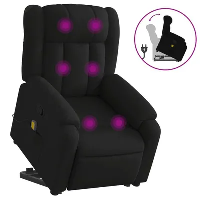 Produktbild von vidaXL Massagesessel mit Aufstehhilfe Schwarz Stoff