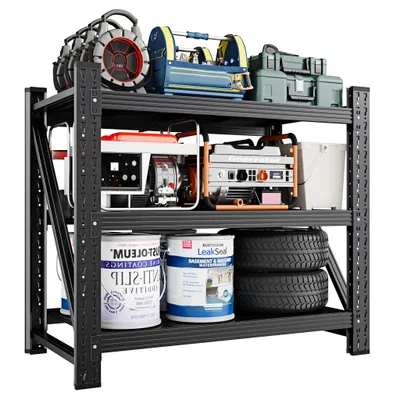 Produktbild von Yizosh Schwerlastregal 45x87x80(DxWxL) massive Industriequalität bis 750 kg Keller, Garage & Werkstatt, Schwerlastregal, silber