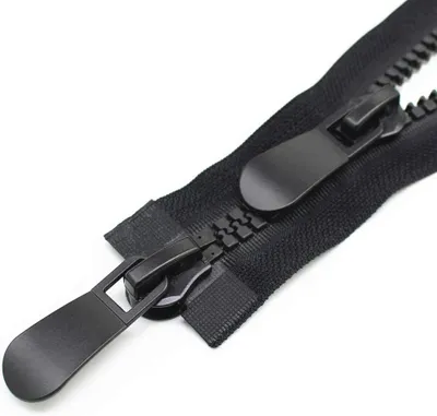 Productafbeelding van 200 cm #15 Zeer Grote Ritssluiting Kunststof 2-Weg - Deelbaar Zwart Robuuste Rits voor Donsjas Winterjas