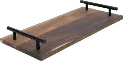 Zdjęcie produktu dla Taca akacjowa z czarnymi uchwytami 36x17x2cm