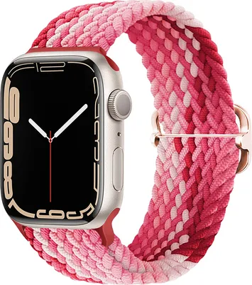Produktbild von BStrap Elastic Nylon Armband für Apple Watch 42/44/45mm, strawberry