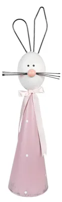 Produktbild von Clayre & Eef Dekorationsfigur Kaninchen 60 cm Weiß Rosa Metall