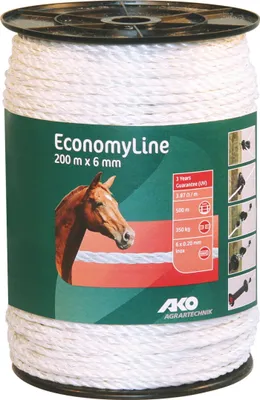 Zdjęcie produktu dla Kerbl Lina elektryczna 200 m, 6 mm, 6 x 0,20 Niro, biała