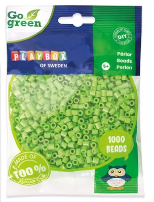 Produktbild von Playbox Bügelperlen Go green Midi 1000 Stk. hellgrün